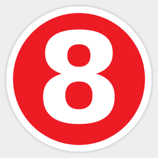 Number 8 Big Red Dot Letters & Numbers Sticker